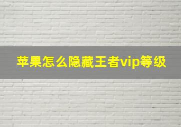 苹果怎么隐藏王者vip等级