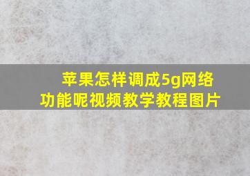 苹果怎样调成5g网络功能呢视频教学教程图片