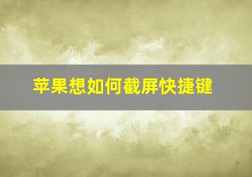 苹果想如何截屏快捷键