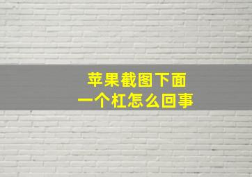 苹果截图下面一个杠怎么回事