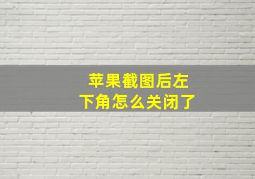 苹果截图后左下角怎么关闭了