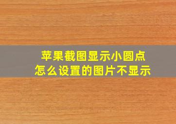 苹果截图显示小圆点怎么设置的图片不显示