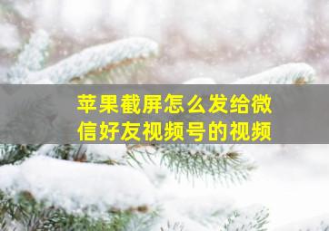 苹果截屏怎么发给微信好友视频号的视频