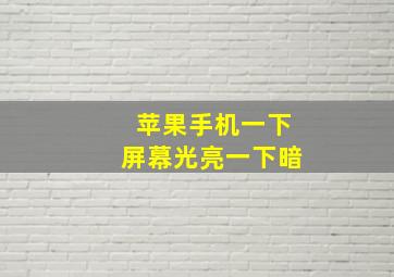 苹果手机一下屏幕光亮一下暗