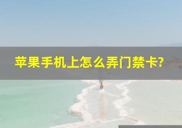 苹果手机上怎么弄门禁卡?