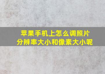 苹果手机上怎么调照片分辨率大小和像素大小呢