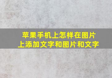 苹果手机上怎样在图片上添加文字和图片和文字