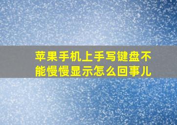 苹果手机上手写键盘不能慢慢显示怎么回事儿