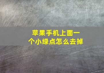 苹果手机上面一个小绿点怎么去掉