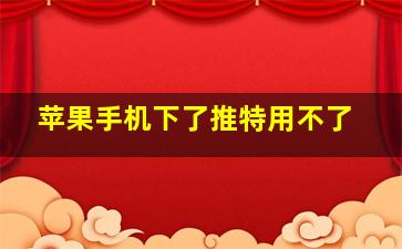 苹果手机下了推特用不了