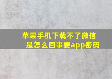 苹果手机下载不了微信是怎么回事要app密码