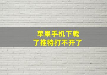 苹果手机下载了推特打不开了