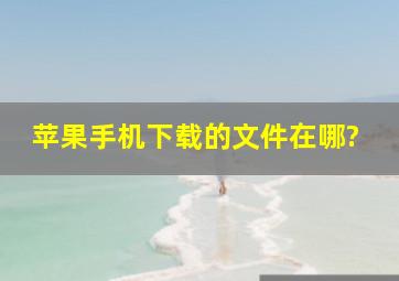 苹果手机下载的文件在哪?