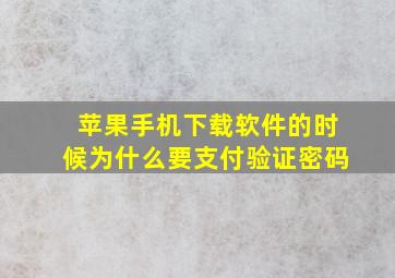 苹果手机下载软件的时候为什么要支付验证密码