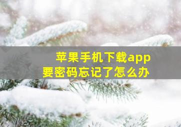 苹果手机下载app要密码忘记了怎么办