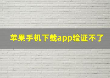 苹果手机下载app验证不了