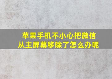 苹果手机不小心把微信从主屏幕移除了怎么办呢