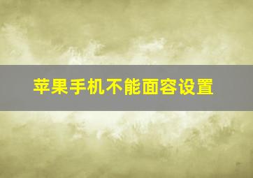 苹果手机不能面容设置