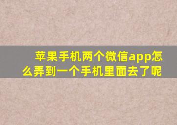 苹果手机两个微信app怎么弄到一个手机里面去了呢