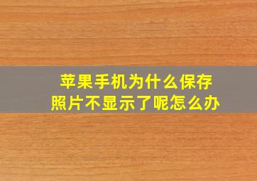 苹果手机为什么保存照片不显示了呢怎么办