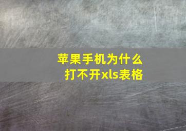 苹果手机为什么打不开xls表格