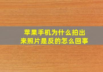 苹果手机为什么拍出来照片是反的怎么回事