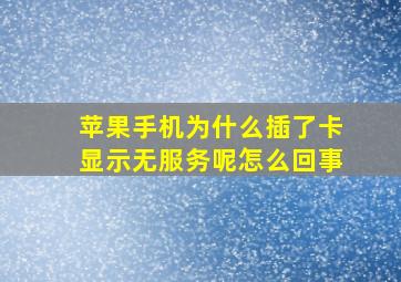 苹果手机为什么插了卡显示无服务呢怎么回事