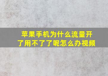 苹果手机为什么流量开了用不了了呢怎么办视频