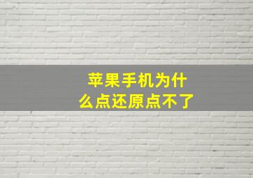 苹果手机为什么点还原点不了