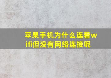 苹果手机为什么连着wifi但没有网络连接呢