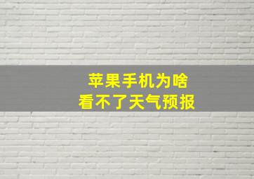 苹果手机为啥看不了天气预报