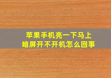 苹果手机亮一下马上暗屏开不开机怎么回事