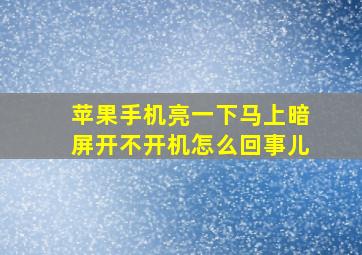 苹果手机亮一下马上暗屏开不开机怎么回事儿