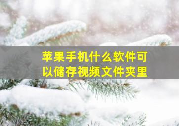 苹果手机什么软件可以储存视频文件夹里