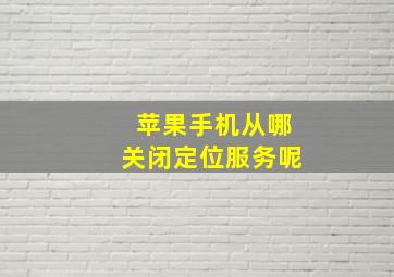 苹果手机从哪关闭定位服务呢