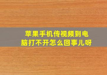 苹果手机传视频到电脑打不开怎么回事儿呀