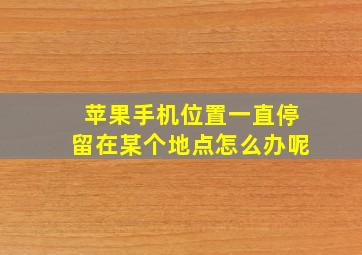 苹果手机位置一直停留在某个地点怎么办呢