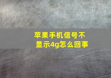 苹果手机信号不显示4g怎么回事