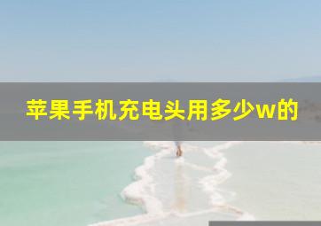 苹果手机充电头用多少w的