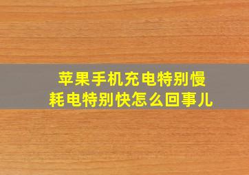 苹果手机充电特别慢耗电特别快怎么回事儿