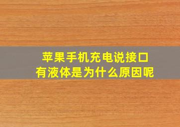 苹果手机充电说接口有液体是为什么原因呢