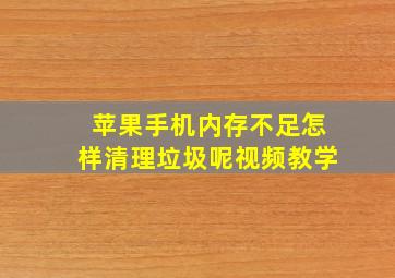 苹果手机内存不足怎样清理垃圾呢视频教学