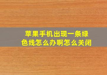 苹果手机出现一条绿色线怎么办啊怎么关闭