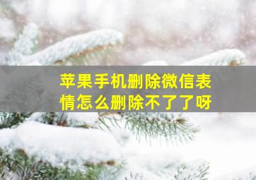 苹果手机删除微信表情怎么删除不了了呀