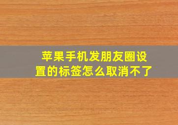 苹果手机发朋友圈设置的标签怎么取消不了