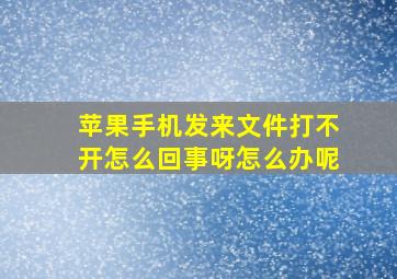 苹果手机发来文件打不开怎么回事呀怎么办呢