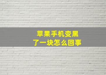 苹果手机变黑了一块怎么回事