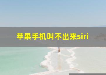 苹果手机叫不出来siri