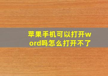 苹果手机可以打开word吗怎么打开不了