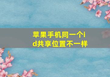 苹果手机同一个id共享位置不一样